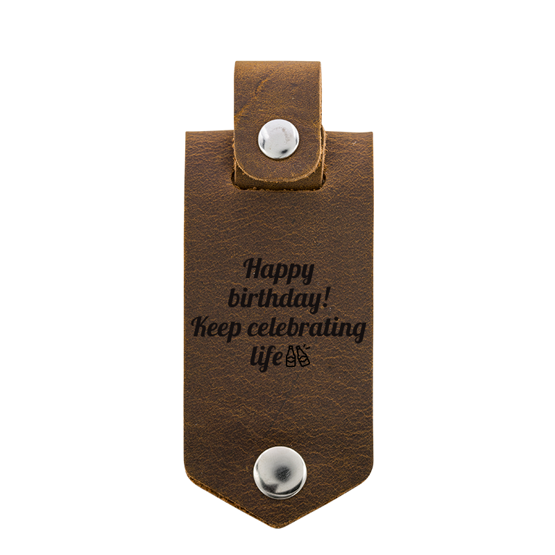 Skórzany brelok z miejscem na zdjęcie