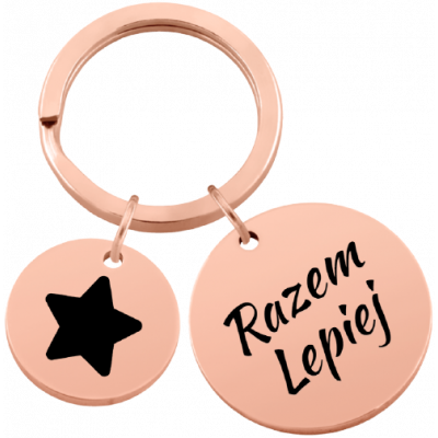 Brelok z 2 zawieszkami w kształcie koła